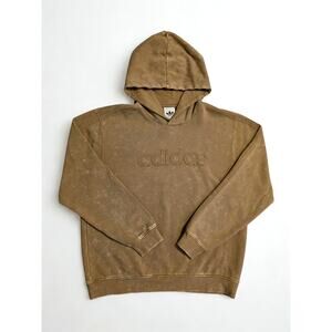 Adidas Tan Hoodie Washed Neutral Minimal Embroidered Logo NWT Large